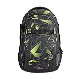 Coocazoo Schulrucksack PORTER, Lime Flash, schwarz-gelb,...