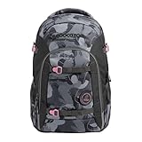 coocazoo Schulrucksack Joker „Bubble Brush“, grau-rosa,...